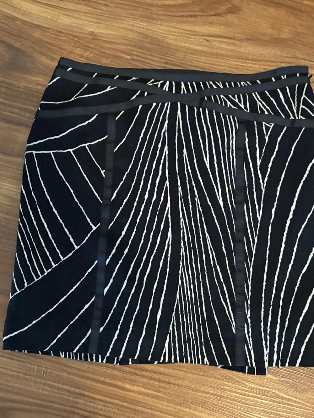Ann Taylor Black and White Striped Mini Skirt